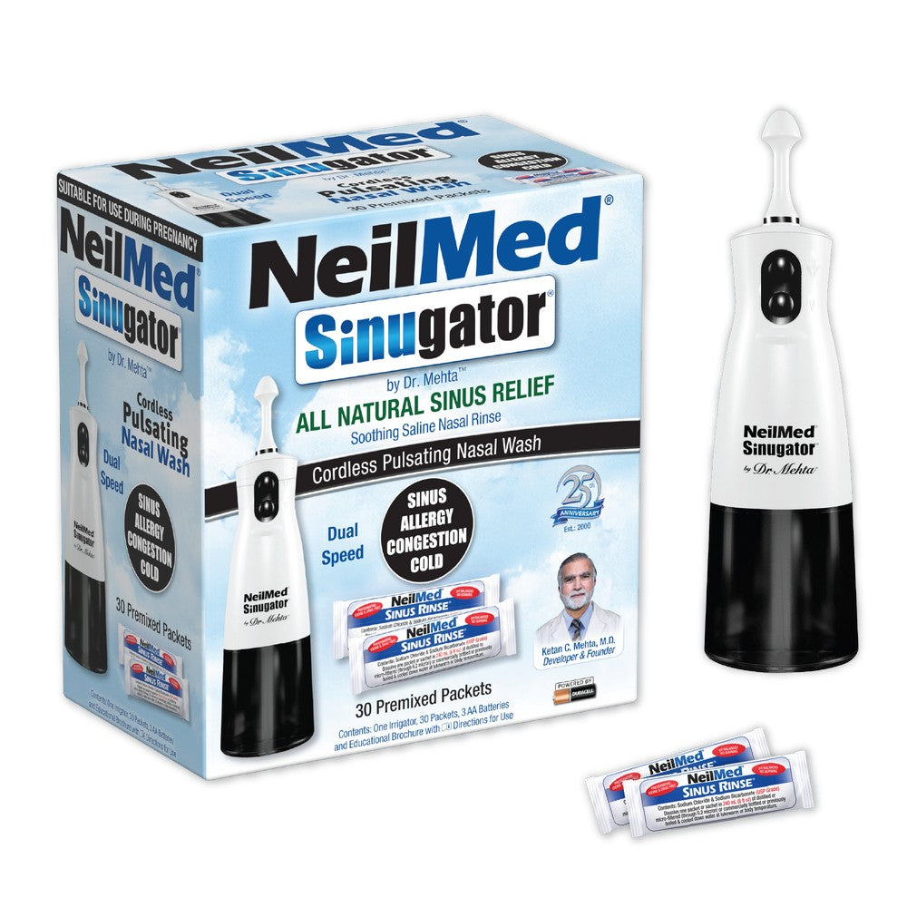 Sinugator Cordless Pulsating Nasal Wash - Black