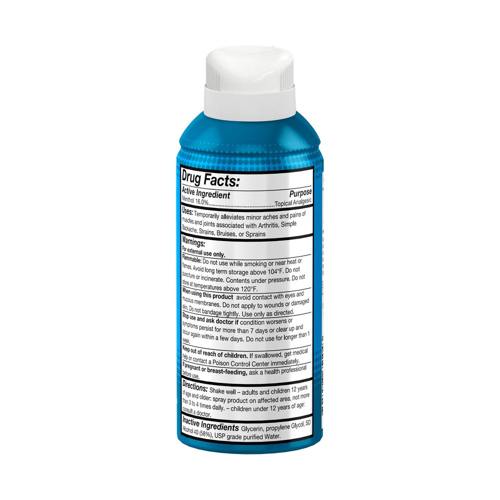 Blue bottle with a white cap on a white background