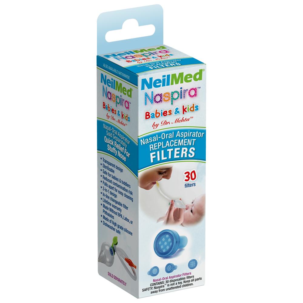 NeilMed Naspira replacement filters packaging on a white background