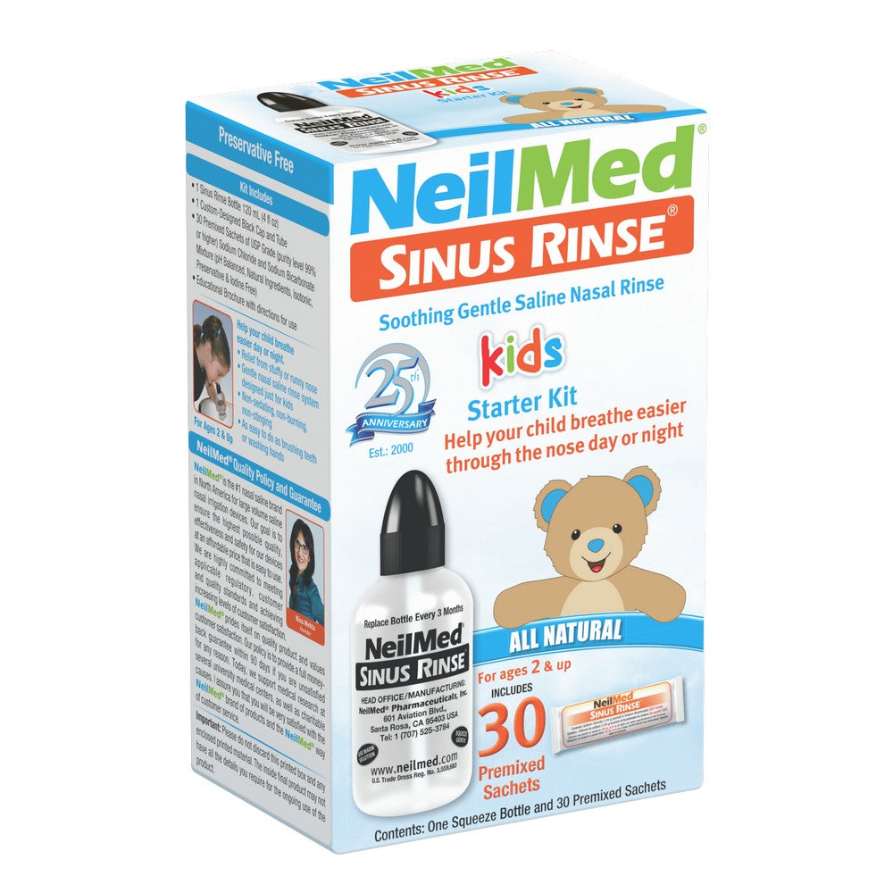 NeilMed Sinus Rinse Kids Starter Kit packaging on a white background