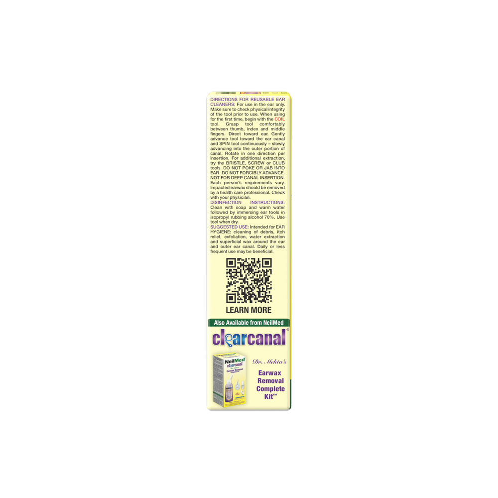 Product label with QR code and text on a white background