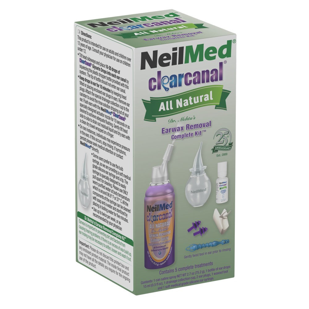 NeilMed ClearCanal earwax removal kit packaging on a white background