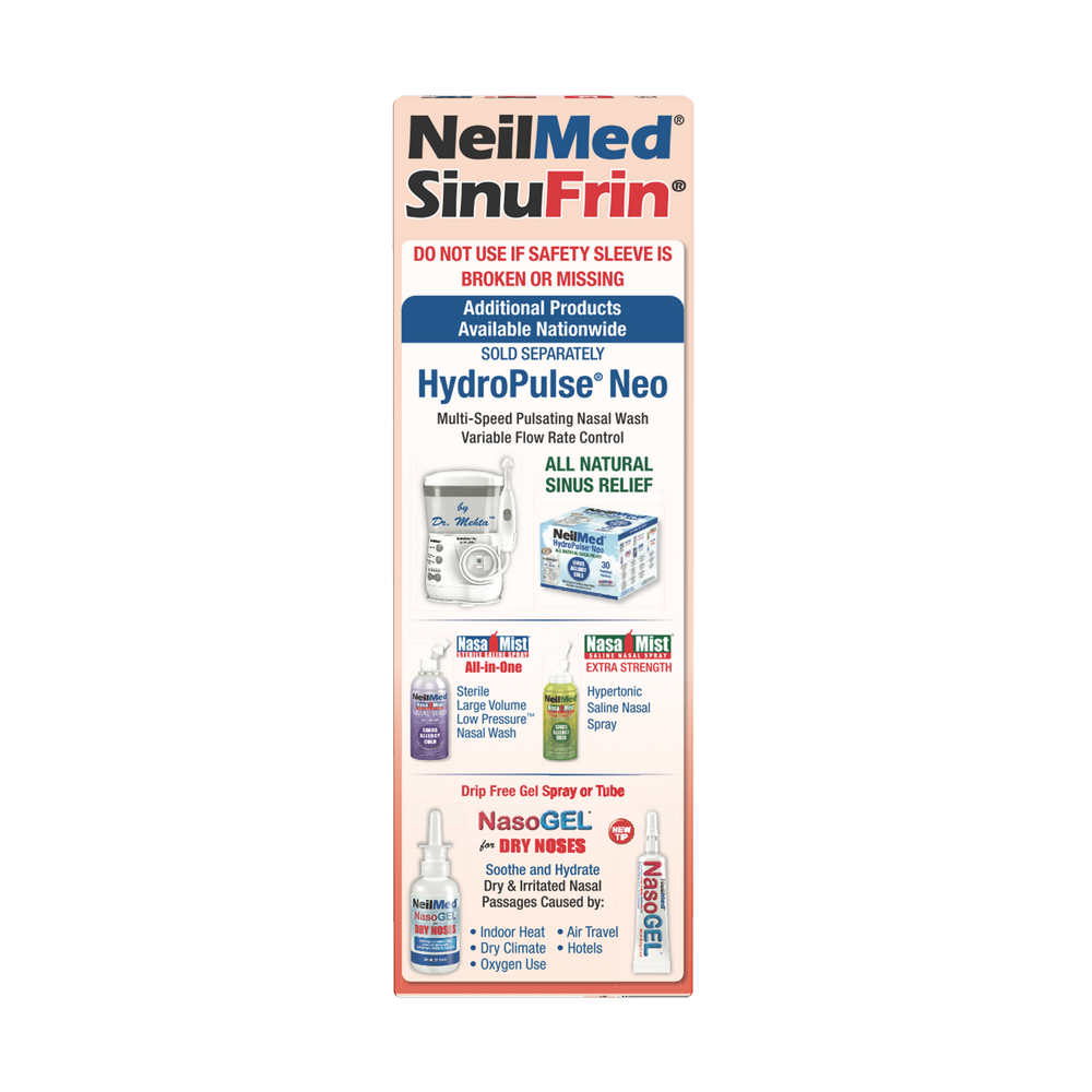 NeilMed SinuFrin packaging with product images and text on a white background