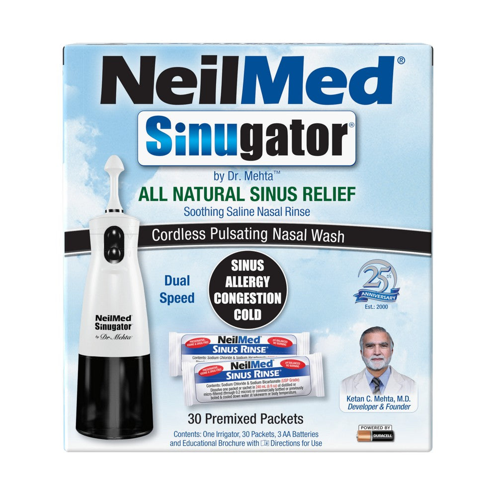 Sinugator Cordless Pulsating Nasal Wash - Black