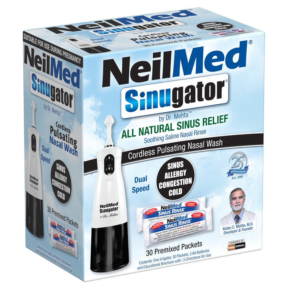Sinugator Cordless Pulsating Nasal Wash - Black