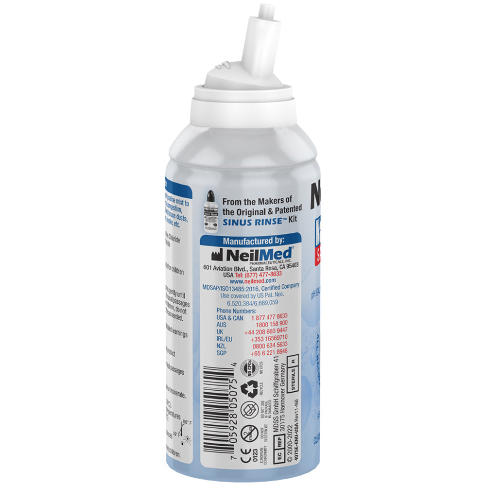 NeulMed sinus rinse bottle with label on a white background