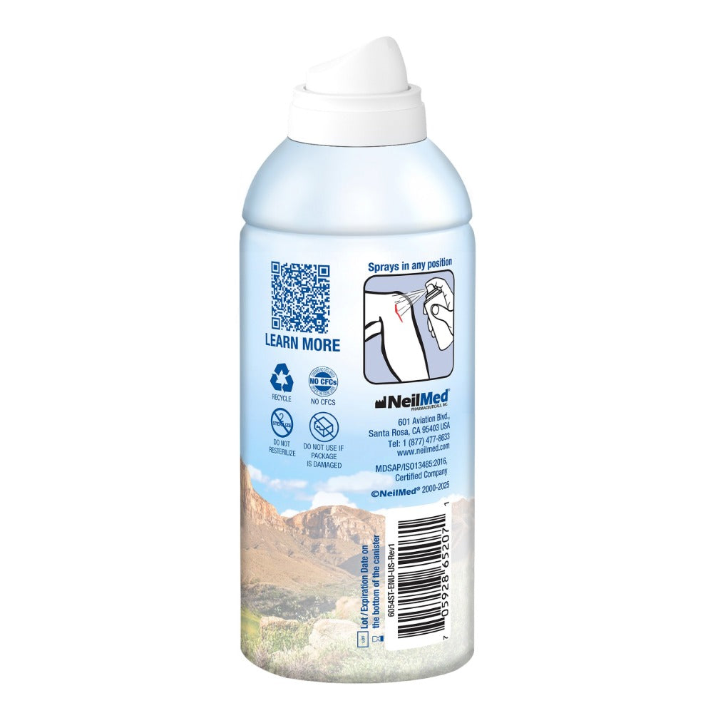 NeilMed nasal spray bottle with label on a white background