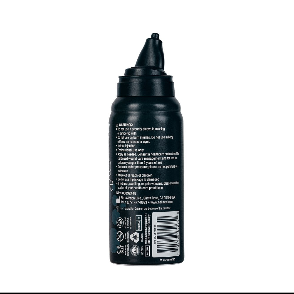 Black bottle with nozzle on a white background