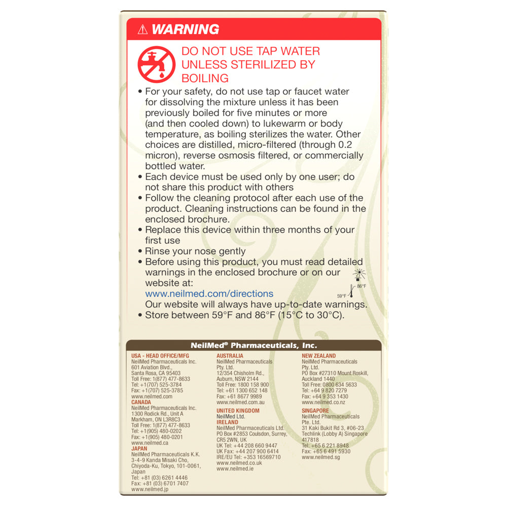 Warning label on a medical device packaging with text and branding details.
