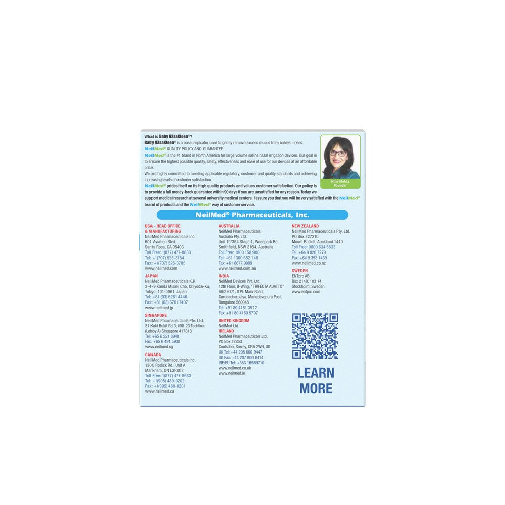 Brochure with contact information and a QR code on a white background