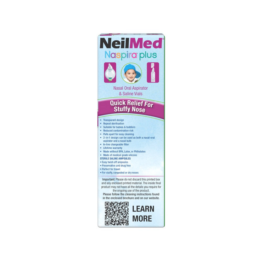 NeilMed Naspira Plus nasal aspirator packaging on a white background
