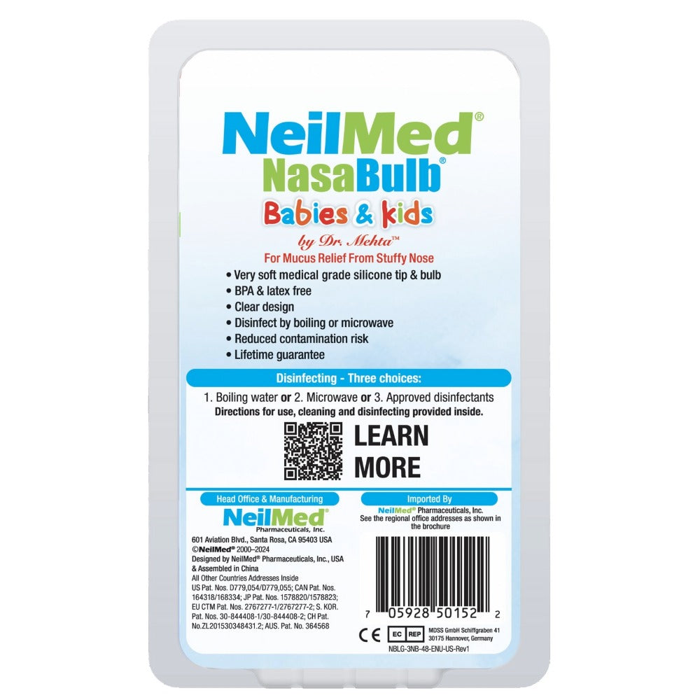 NeilMed NasaBulb packaging for babies and kids on a white background