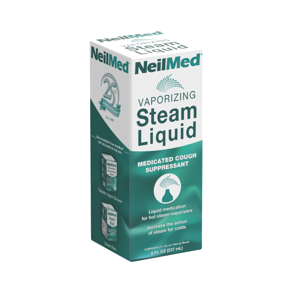 NeilMed Vaporizing Steam Liquid packaging on a white background